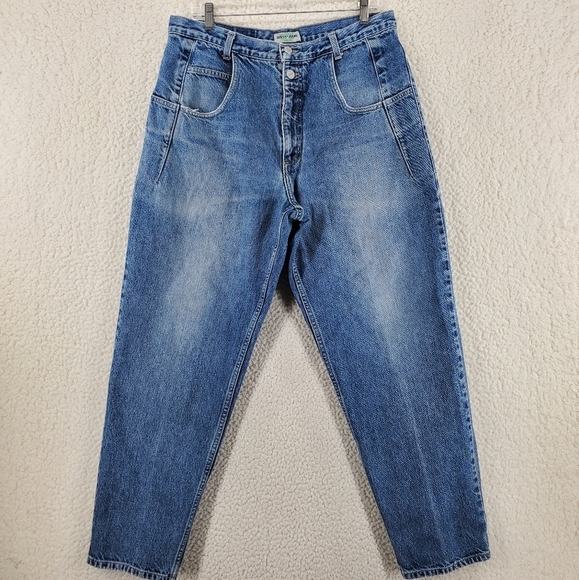 Vtg Guess Blue Jeans Men 34x29.5 Baggy Hi Rise Tapered Distressed USA 90s Grunge - Picture 14 of 15